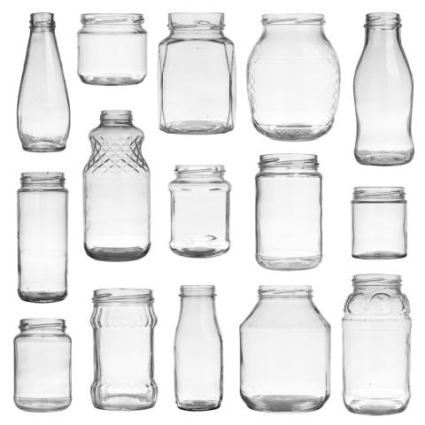 glass bottles and jars